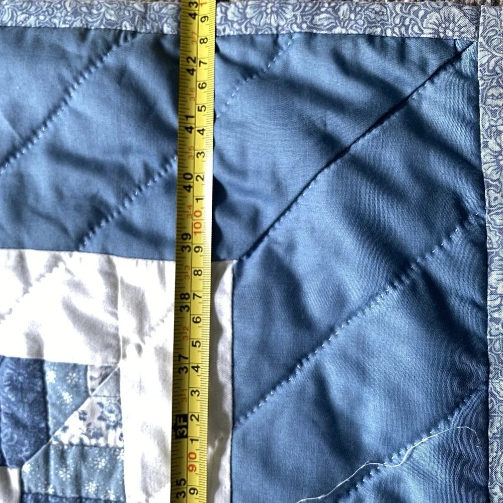 Vintage Handmade Patchwork Star Quilt Hanging Wall Decor 44x43